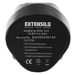 Vhbw EXTENSILO Batterie compatible avec Makita UM164DWE, UM164DWEXL, UM164DZ, WT01, WT01W outil électrique (2500 mAh, Li-ion, 10,8 V) 