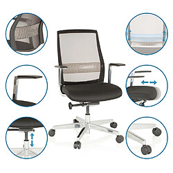 Avis Chaise de bureau / siège FOUNTAINE PRO tissu maille transparent / assise tissu noir hjh OFFICE