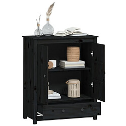 Acheter Maison Chic Buffet,Meuble de Rangement,commode pour salon,Cuisine Noir 83x41,5x100 cm Bois massif de pin -MN96706