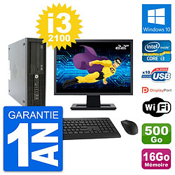 PC HP Z210 SFF Ecran 22" Intel i3-2100 RAM 16Go Disque 500Go Windows 10 Wifi · Occasion 