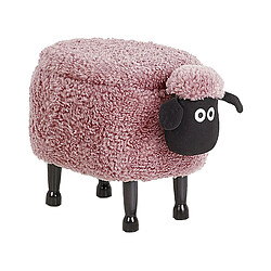 Beliani Tabouret enfant en tissu rose SHEEP