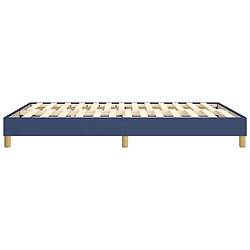 vidaXL Cadre de lit Bleu 140x190 cm Tissu pas cher