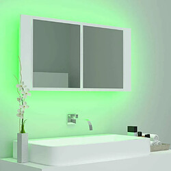 Avis vidaXL Armoire salle de bain à miroir LED Blanc 90x12x45 cm Acrylique