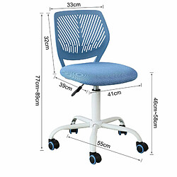 SoBuy FST64-BL Chaise de Bureau Ergonomique Fauteuil Pivotant Chaise pour Ordinateur Hauteur Réglable -Bleu (Bleu)