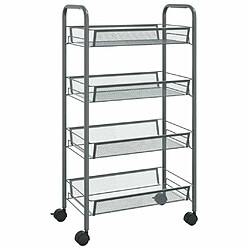 Maison Chic Desserte de cuisine à 4 niveaux | Chariot de cuisine | Meuble de rangement roulant Gris 46x26x85 cm Fer -GKD49101