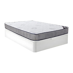 Vente-Unique Ensemble 160 x 200 cm sommier coffre blanc + matelas ressorts ensachés ép.19cm - KIJAL de YSMÉE