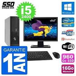 PC Fujitsu E910 DT Ecran 22" Intel i5-2400 RAM 16Go SSD 960Go Windows 10 Wifi - Occasion