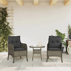 Avis Maison Chic Lot de 2 Chaises de jardin avec coussins | chaises Relax d'extérieur gris résine tressée -GKD20570