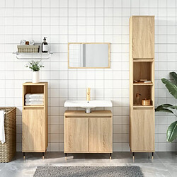 ComfortXL Ensemble De Meubles De Salle De Bain 3 Pièces Chêne Sonoma