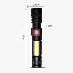 BESTA Lampe de poche à lumière noire rechargeable, lampe de poche tactique LED 3 en 1 UV lumière noire et lumière rouge, 1200 lumens 7 modes d'éclairage, zoomable, lampe de poche étanche pour la détection des taches d'urine d'animaux domestiques/camping