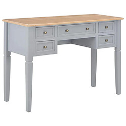 Helloshop26 Bureau table meuble travail informatique gris 109,5 cm bois 0502121