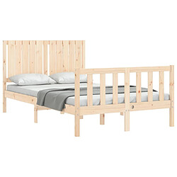 Acheter Maison Chic Cadre/structure de lit avec tête de lit pour adulte - Lit Moderne Chambre 120x200 cm bois massif -MN74752