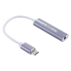 Wewoo Carte Son USB gris Aluminium Shell 3.5mm Jack USB-C externe / Type-C HIFI Magic Voice 7.1 adaptateur de convertisseur de canal lecteur libre