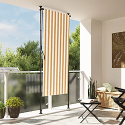 vidaXL Store roulant d'extérieur orange et blanc 120x270cm tissu acier