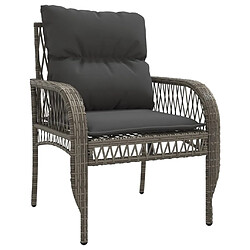 Acheter vidaXL Salon de jardin 4 pcs avec coussins gris résine tressée