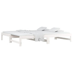 Avis Maison Chic Lit d'appoint Blanc 2x(90x190)cm,Lit coulissant Lit de repos Bois de pin massif -GKD73471