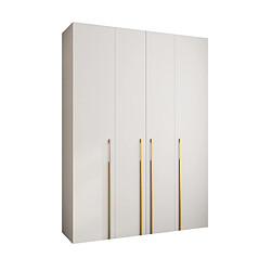 Abiks Meble Armoire à portes battantes Como 3 245,5/180/40 4 portes (blanc/doré) 