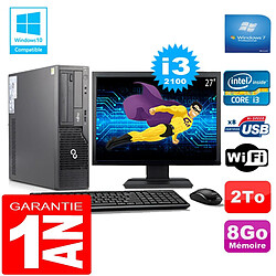 PC Fujitsu Esprimo E500 E85+ SFF Core I3-2100 8Go Disque 2 To Wifi W7 Ecran 27" · Occasion 