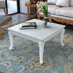 vidaXL Table basse 80x80x42 cm Blanc brillant