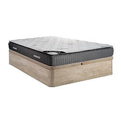 Vente-Unique Ensemble 160 x 200 cm sommier coffre naturel clair + matelas ressorts ensachés 7 zones et mémoire de forme ép.28cm - MARANI de YSMÉE