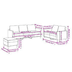 vidaXL Ensemble de canapés 3 pcs avec coussins Gris Similicuir pas cher