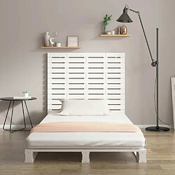 Avis Maison Chic Tête de lit scandinave,Meuble de chambre murale Blanc 146x3x91,5 cm Bois massif de pin -MN93645