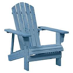 Acheter vidaXL Chaise Adirondack avec pouf bleu bois massif de sapin