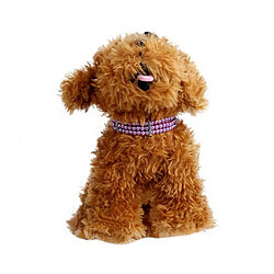 chien de compagnie mode doux trois rangs faux collier collier de perles bleu