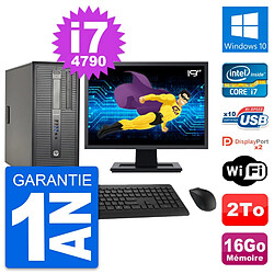 PC Tour HP ProDesk 600 G1 Ecran 19" i7-4790 RAM 16Go Disque 2To Windows 10 Wifi · Occasion 