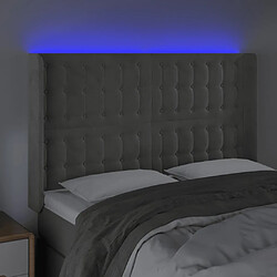 Acheter Maison Chic Tête de lit scandinave à LED,meuble de chambre Gris clair 147x16x118/128 cm Velours -MN38642