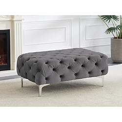 Vente-Unique Pouf chesterfield en velours anthracite EDWINA