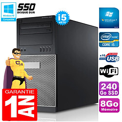 PC Tour DELL 9020 Core I5-4570 Ram 8Go Disque 240 Go SSD Graveur DVD Wifi W7 - Occasion