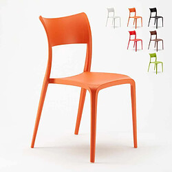 Ahd Amazing Home Design Chaise en Polypropylène pour Salle à Manger Bar Restaurant et Jardin Parisienne, Couleur: Orange