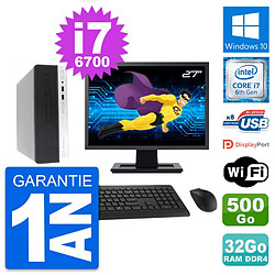 PC HP 400 G4 SFF Ecran 27" Intel i7-6700 RAM 32Go Disque 500Go Windows 10 Wifi · Occasion 