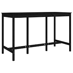 vidaXL Table de bar Noir 180x80x110 cm Bois massif de pin