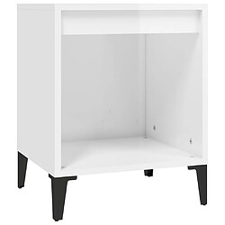 Maison Chic Table de chevet,Table de nuit,Table d'appoint pour salon Blanc brillant 40x35x50 cm -MN66969