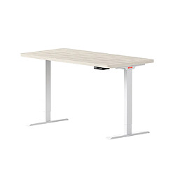 ELEVA Bureau assis debout effet bois blanc 120x70x3cm