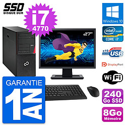 PC Tour Fujitsu P720 Ecran 27" Intel i7-4770 RAM 8Go SSD 240Go Windows 10 Wifi · Occasion 