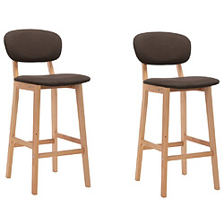 vidaXL Tabourets de bar lot de 2 marron tissu 