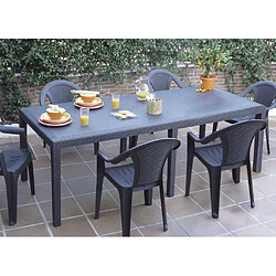 Avis Alter Table d'extérieur rectangulaire extensible, Made in Italy, couleur anthracite, Dimensions 150 x 72 x 90 cm (extensible jusqu'à 220 cm)