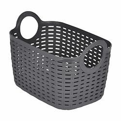 Paris Prix Panier à Linge Arrondi Tressé 6L Gris