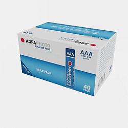 Agfa Photo AgfaPhoto Piles Alcalines PLUS Micro AAA LR03 (1.5V, Lot de 40) - Longue Durée de Vie - Idéales pour Télécommandes, Jouets, Appareils Photo et Plus - Usage Domestique ou Professionnel. - Noir 