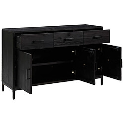 Avis vidaXL Buffet Noir 110x35x70 cm Bois de pin massif