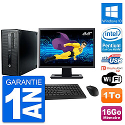 PC Tour HP ProDesk 600 G1 Ecran 22" G3220 RAM 16Go Disque 1To Windows 10 Wifi · Occasion 