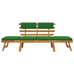 Avis Maison Chic Banc de jardin avec coussins | Banquette de jardin | Chaise Relax 2-en-1 190 cm Bois solide d'acacia -MN81911