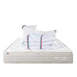 LUXURY LITERIE Matelas 140x200 cm, Sublime, 20 cm, mémoire de forme, ferme, face été/hiver + 2 oreillers + couette 