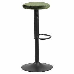 Avis Toilinux Lot de 2 Tabourets de bar avec repose pieds et hauteur réglable en tissu et métal - Vert et Noir