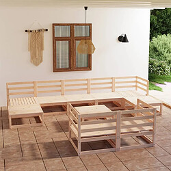 Maison Chic Ensemble de salle à manger de jardin 10 pcs,Table et chaises d'extérieur Bois de pin massif -GKD832878