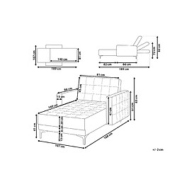 Avis Beliani Chaise longue en velours gris ABERDEEN