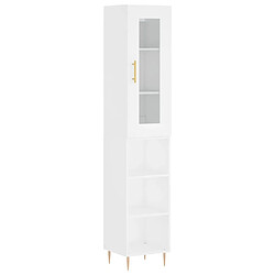 Maison Chic Buffet,Meuble de Rangement,commode pour salon,Cuisine Blanc 34,5x34x180 cm Bois d'ingénierie -MN86790